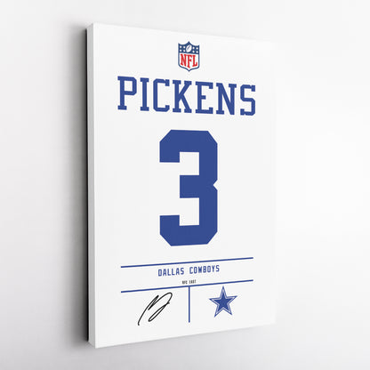 George Pickens Dallas Cowboys Jersey Canvas Wall Art