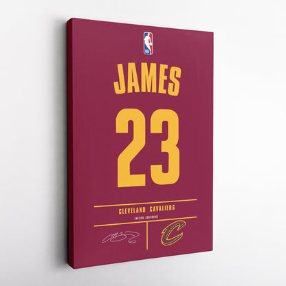Lebron James Cavaliers Jersey Canvas Print | Wall Art Decor