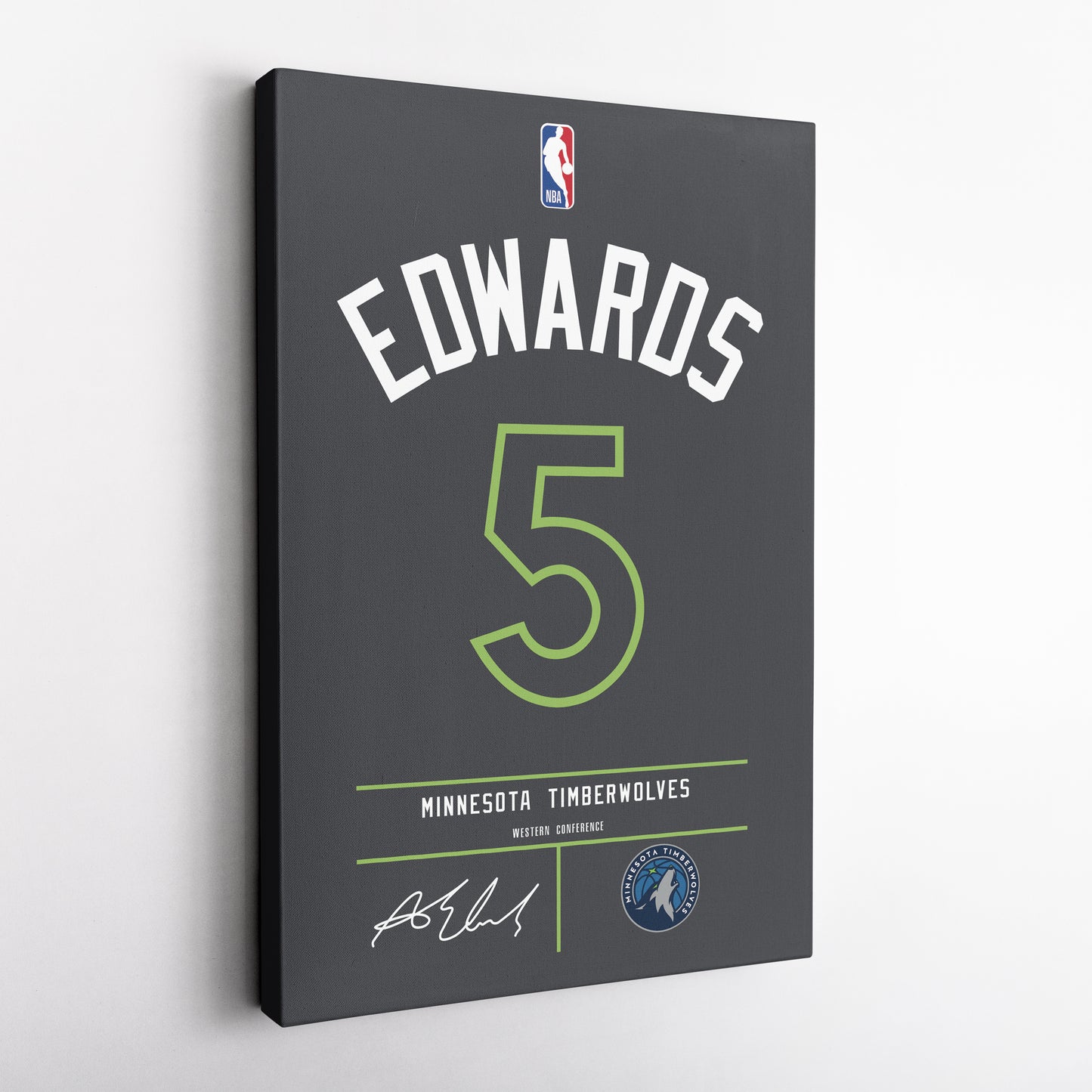 Anthony Edwards Minnesota Timberwolves Jersey Canvas Wall Art