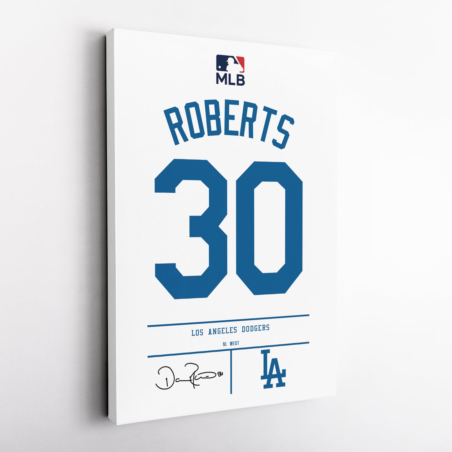 Dave Roberts Los Angeles Dodgers Jersey Canvas Wall Art