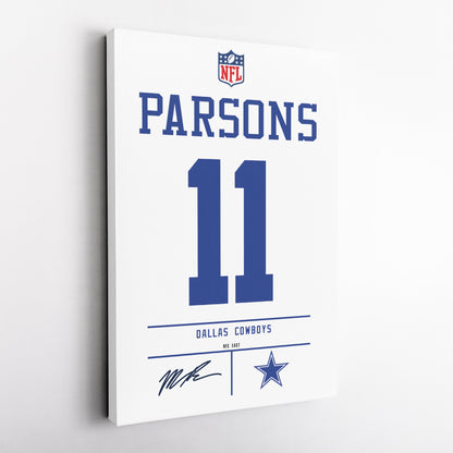 Micah Parsons Cowboys Jersey Canvas Print | Wall Art Decor
