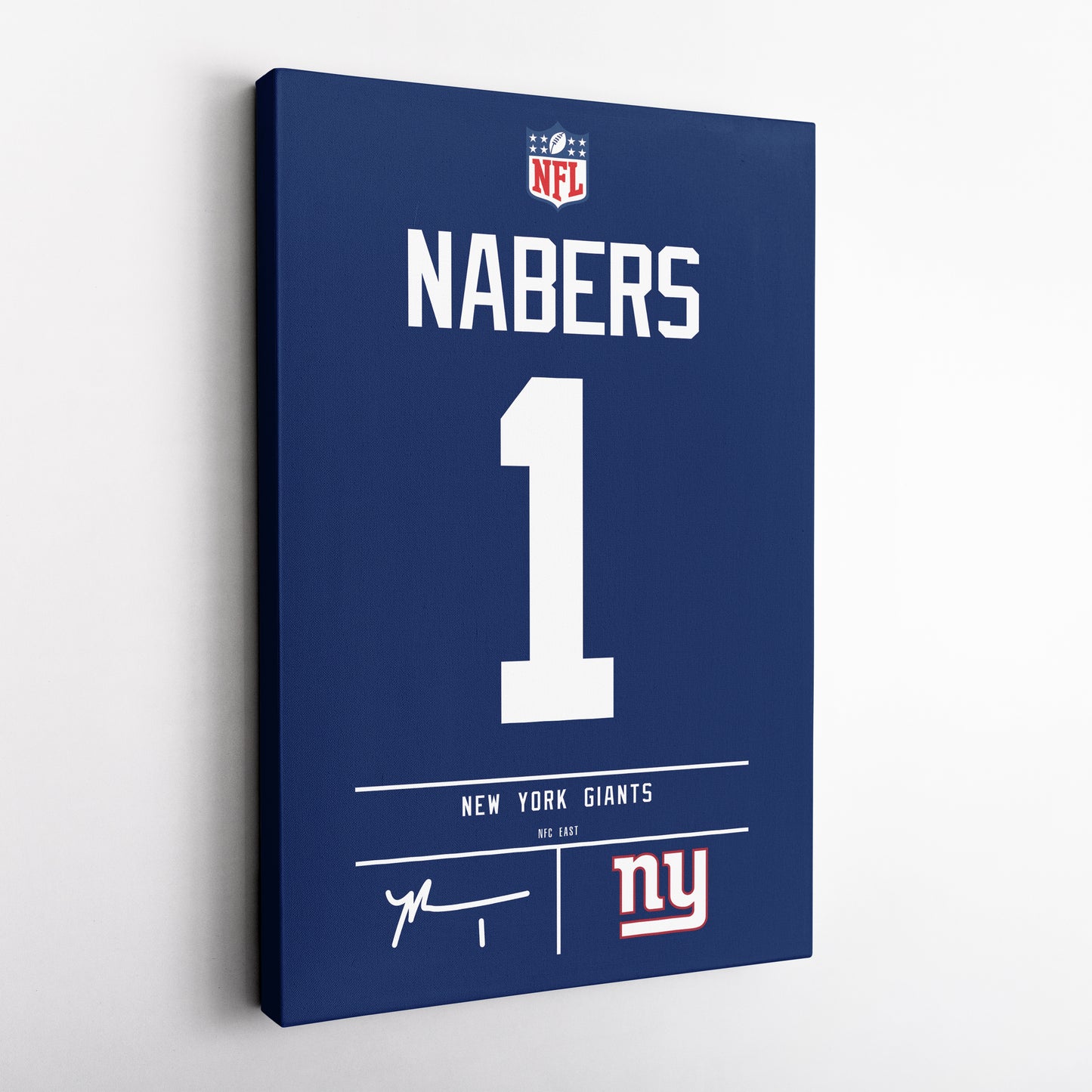 Malik Nabers New York Giants Jersey Canvas Wall Art