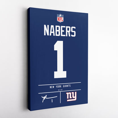 Malik Nabers New York Giants Jersey Canvas Wall Art