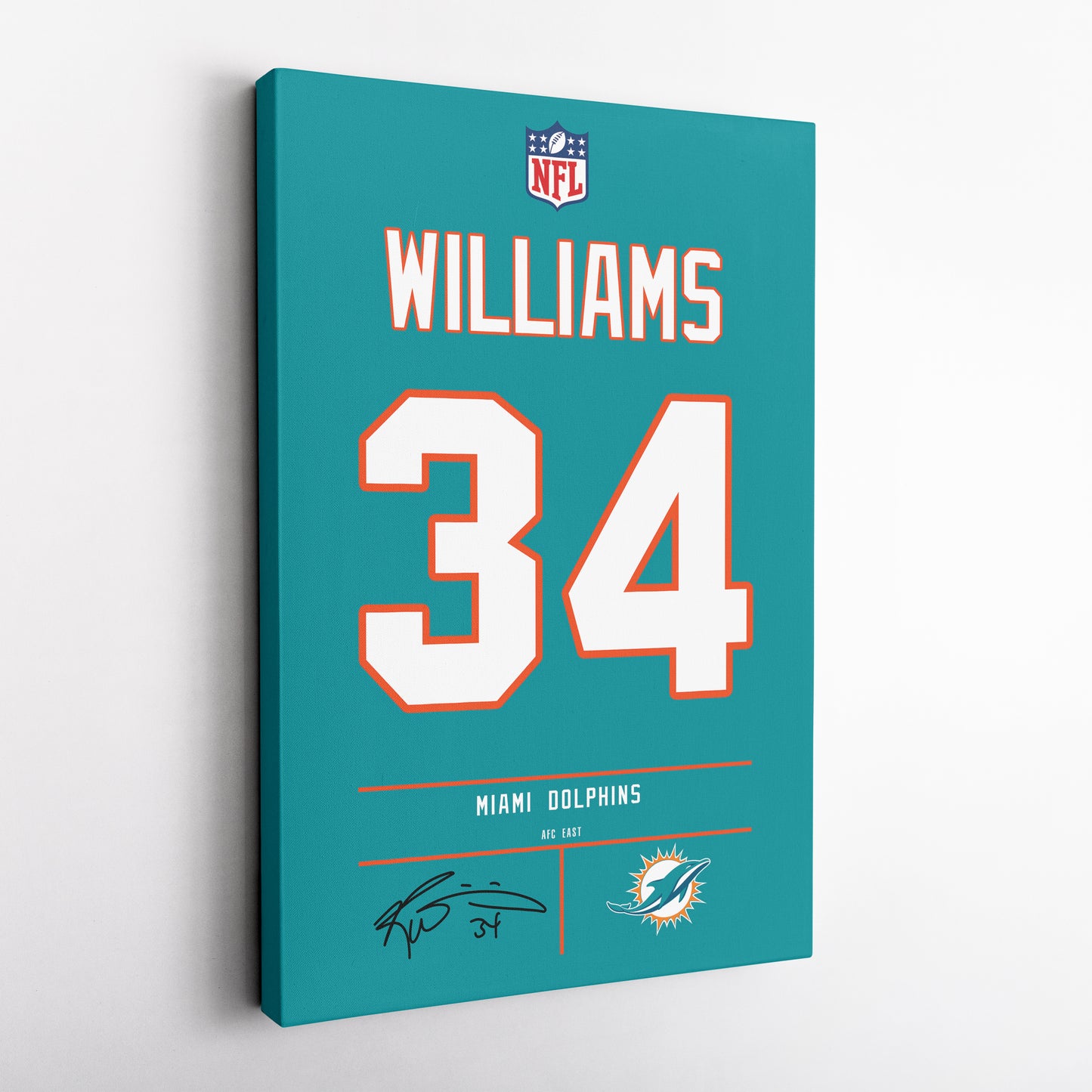 Ricky Williams Dolphins Jersey Canvas Print | Wall Art Decor