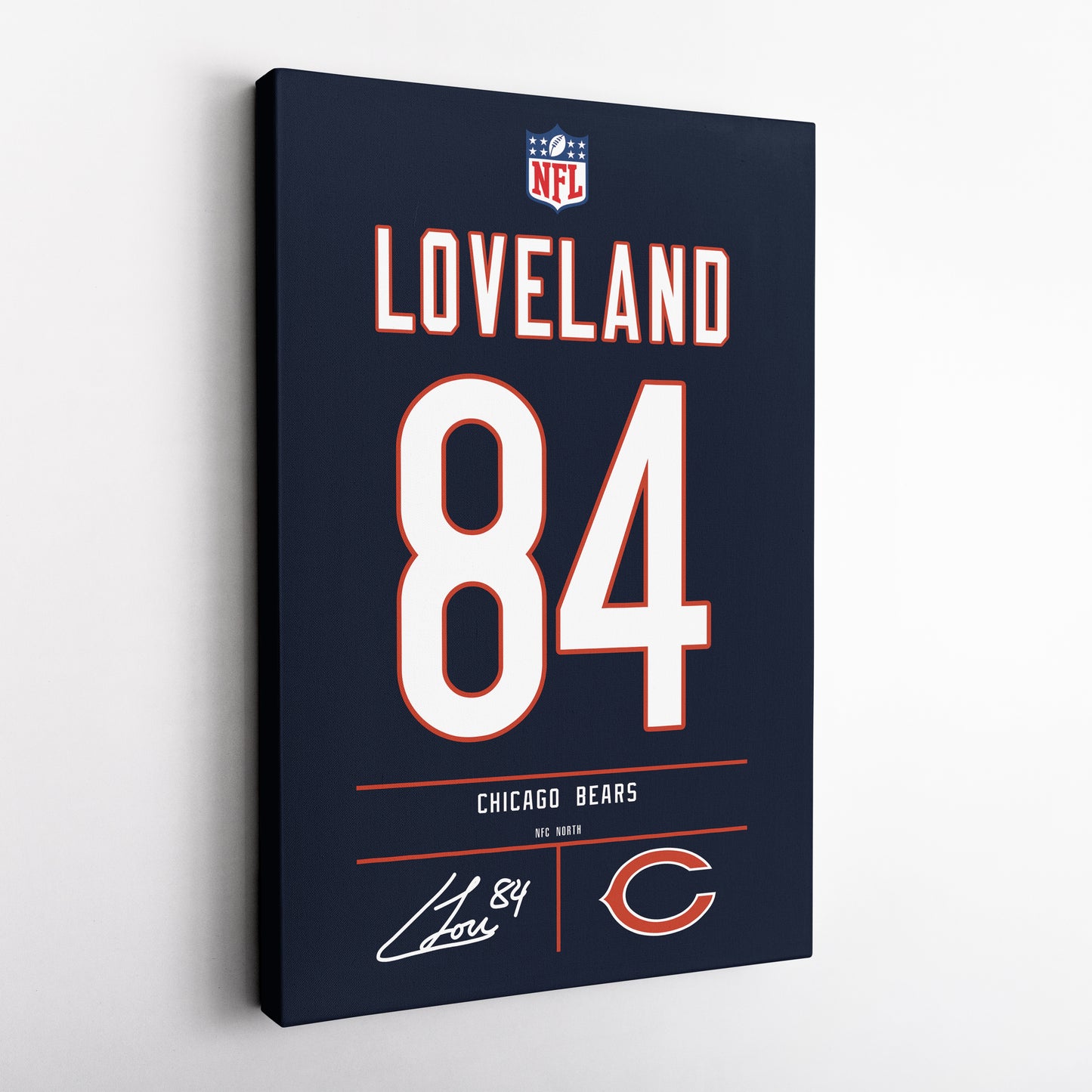 Colston Loveland Chicago Bears Jersey Canvas Wall Art