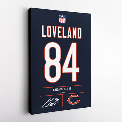 Colston Loveland Chicago Bears Jersey Canvas Wall Art