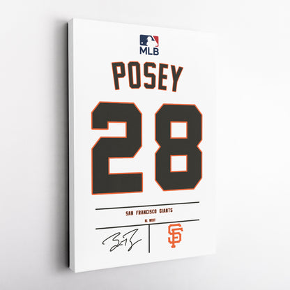 Buster Posey Giants Jersey Canvas Print | Wall Art Decor