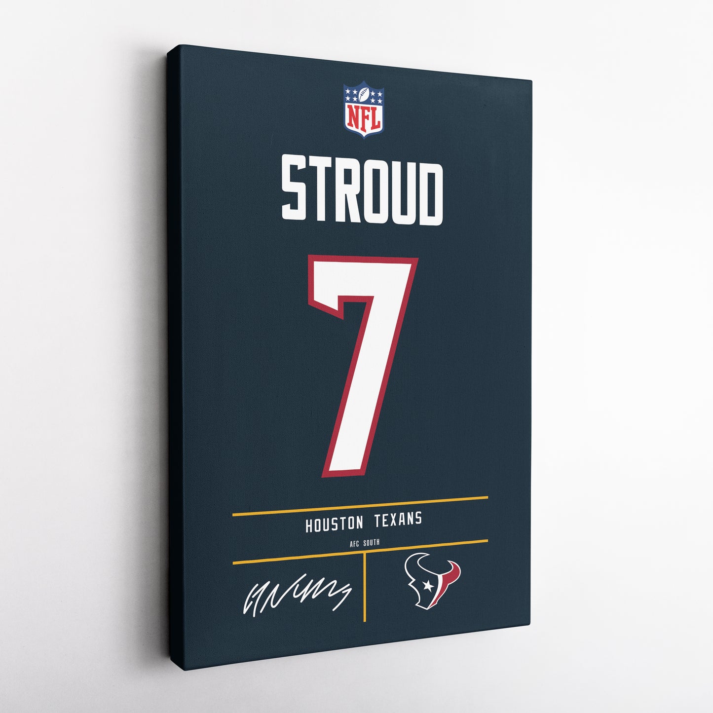 C.J. Stroud Houston Texans Jersey Canvas Wall Art
