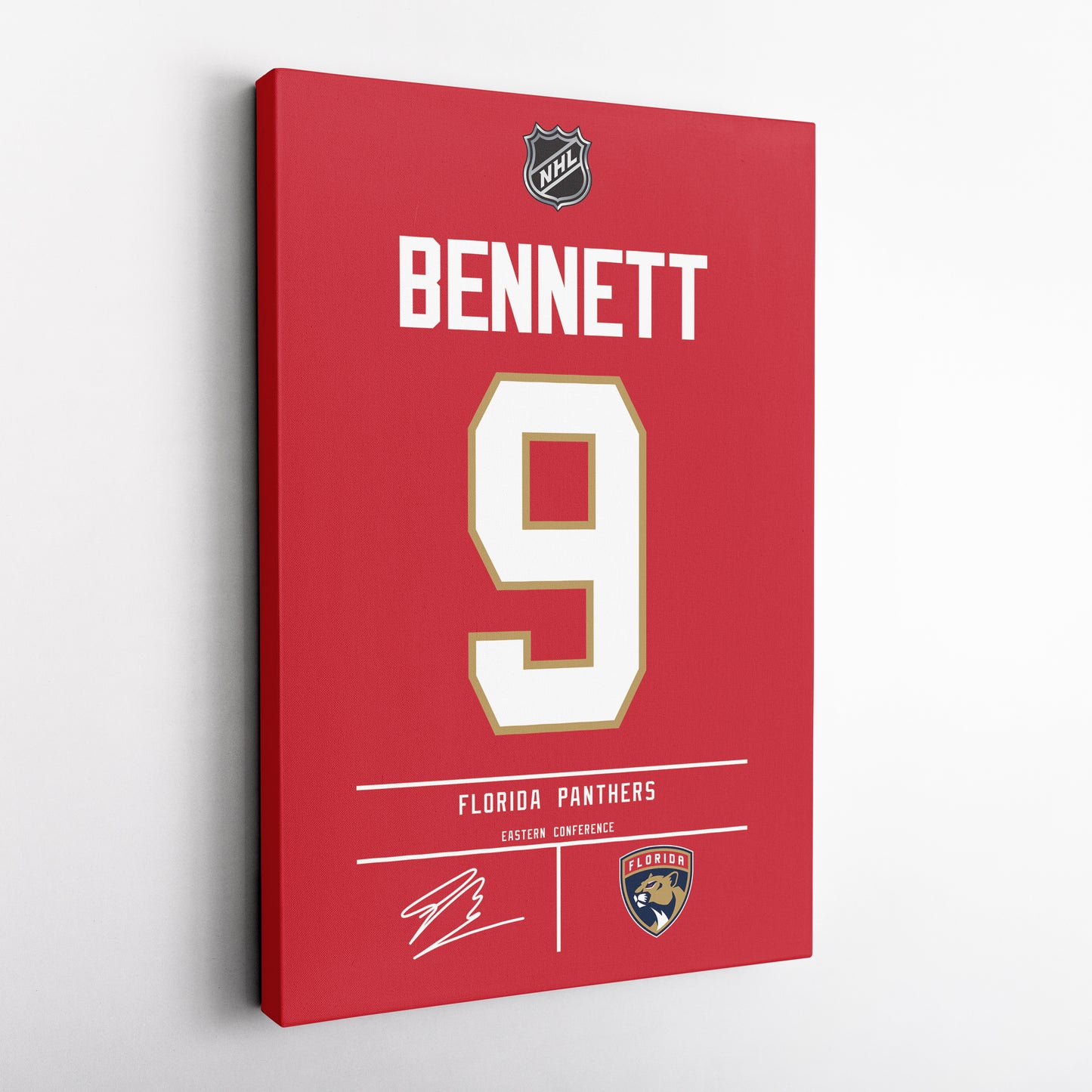 Sam Bennett Florida Panthers Jersey Canvas Wall Art