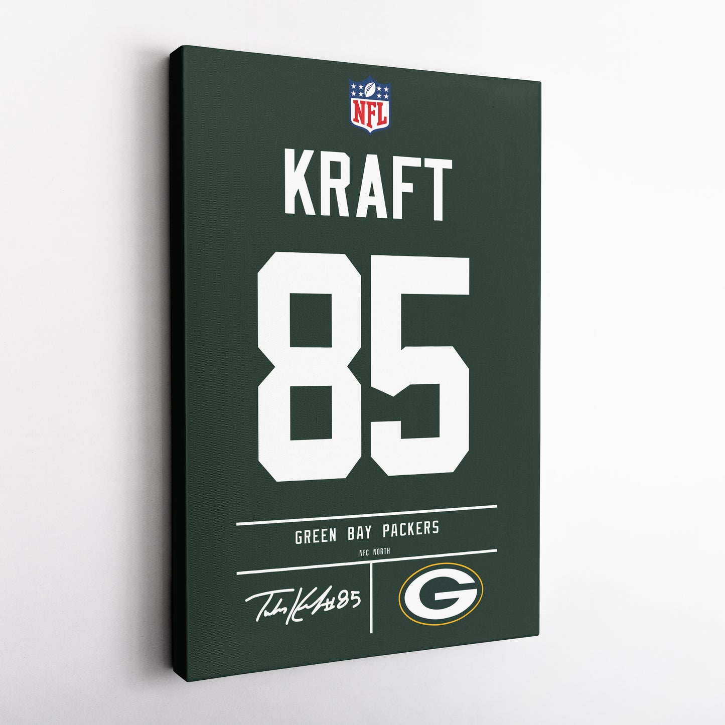 Tucker Kraft Green Bay Packers Jersey Canvas Wall Art