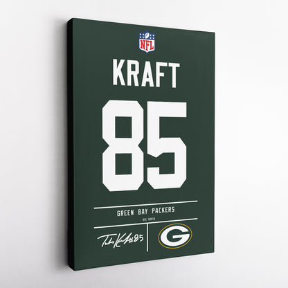 Tucker Kraft Green Bay Packers Jersey Canvas Wall Art