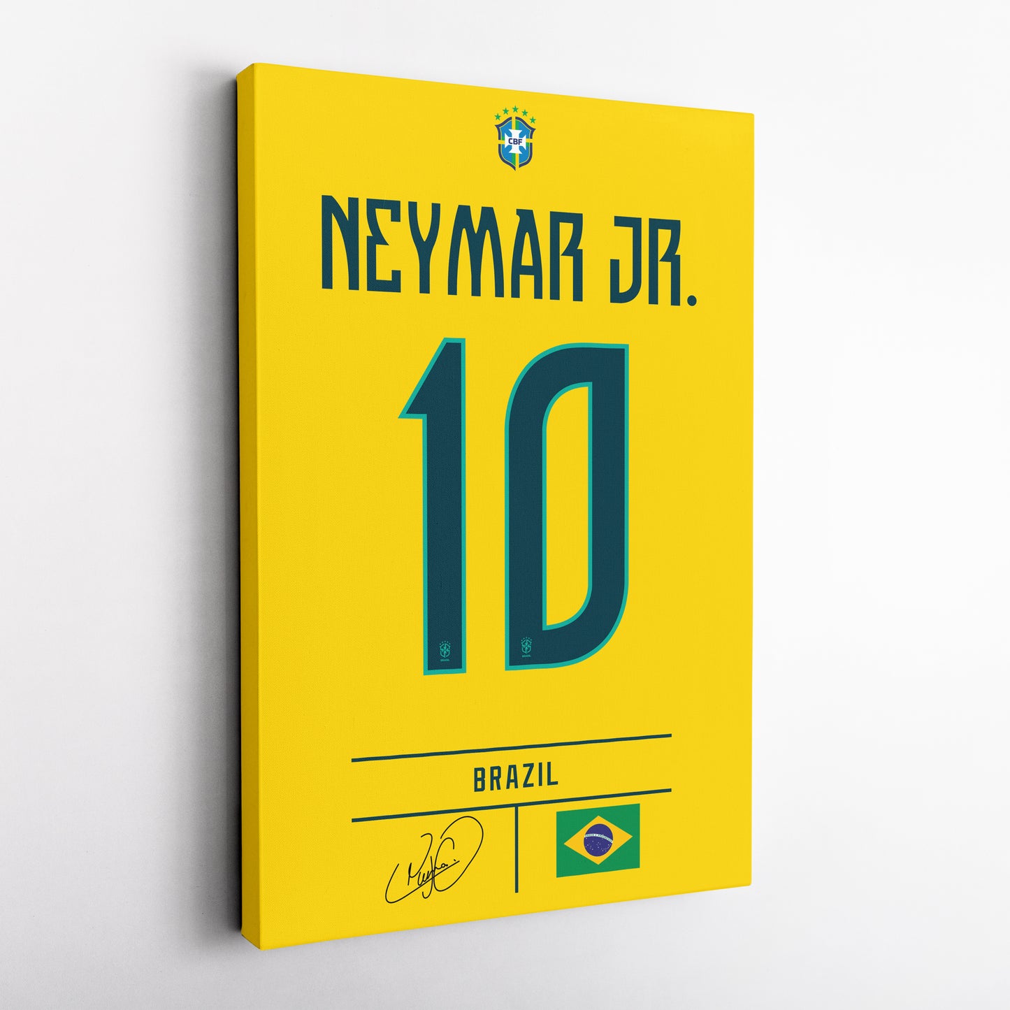 Neymar Jr Brazil Jersey Canvas Wall Art