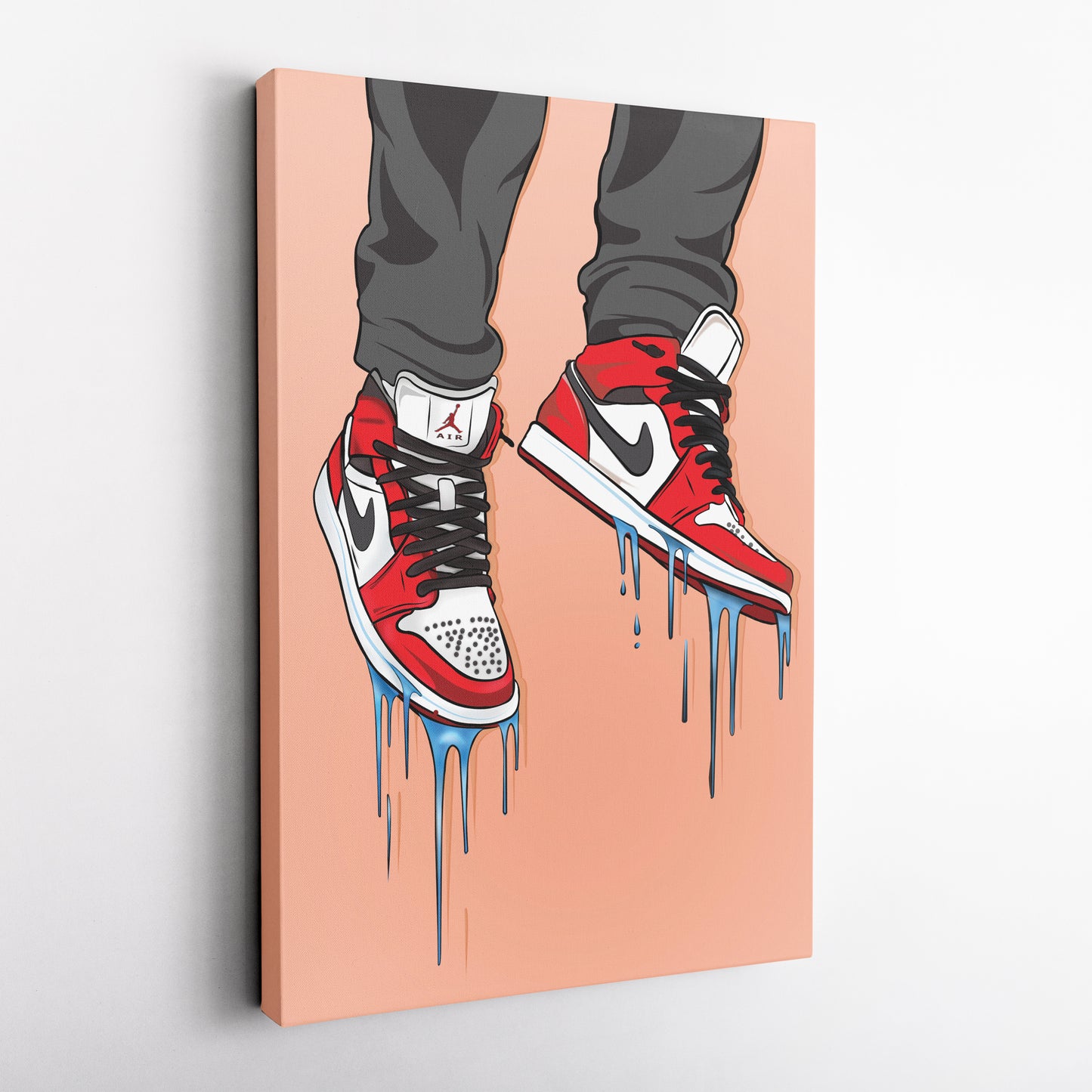 Air Jordan 1 Mid Classic Poster Painting Canvas Print  Sneakerhead Wall Art