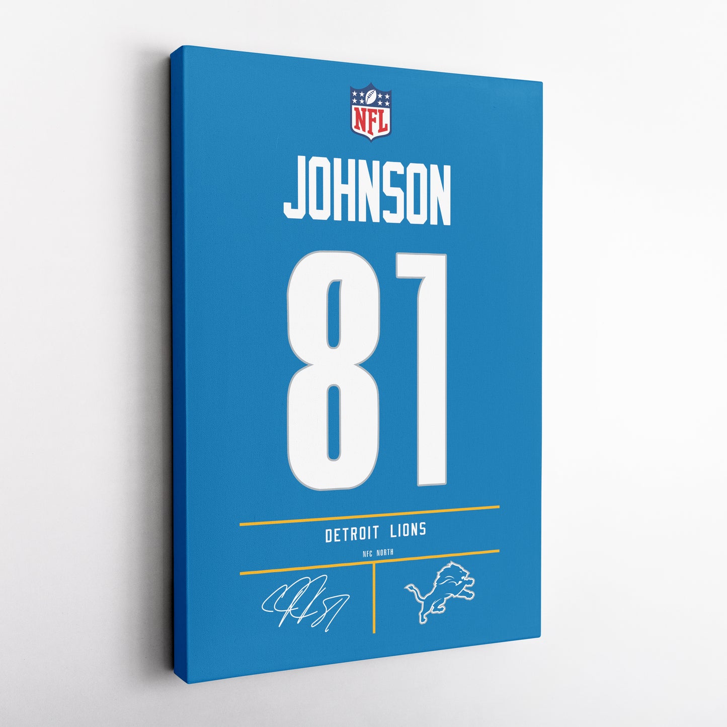 Calvin Johnson Lions Jersey Canvas Print | Wall Art Decor