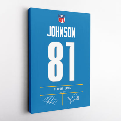Calvin Johnson Lions Jersey Canvas Print | Wall Art Decor
