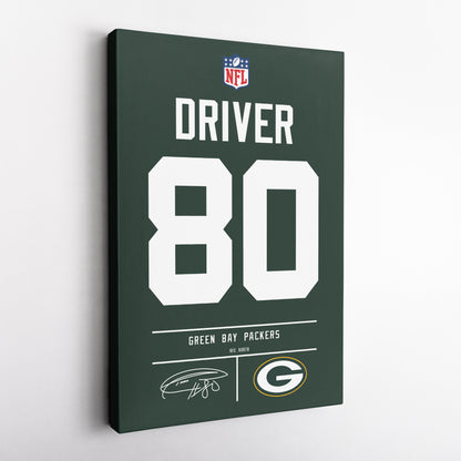 Donald Driver Green Bay Packers Jersey Canvas Wall Art