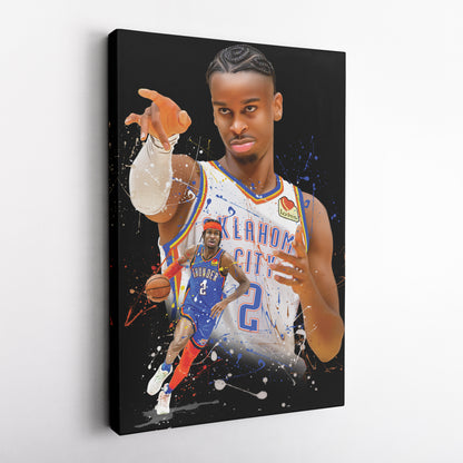 Shai Gilgeous-Alexander Thunder Canvas Print | Oklahoma City Basketball Wall Art