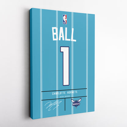 LaMelo Ball Hornets Jersey Canvas Print | Wall Art Decor