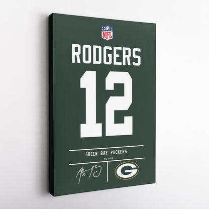 Aaron Rodgers Packers Jersey Canvas Print | Wall Art Decor