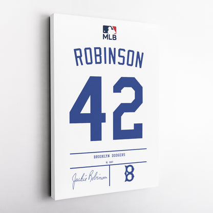 Jackie Robinson Dodgers Jersey Canvas Print | Wall Art Decor