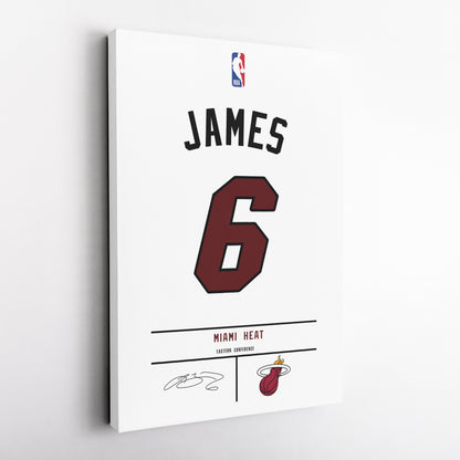 Lebron James Heat Jersey Canvas Print | Wall Art Decor