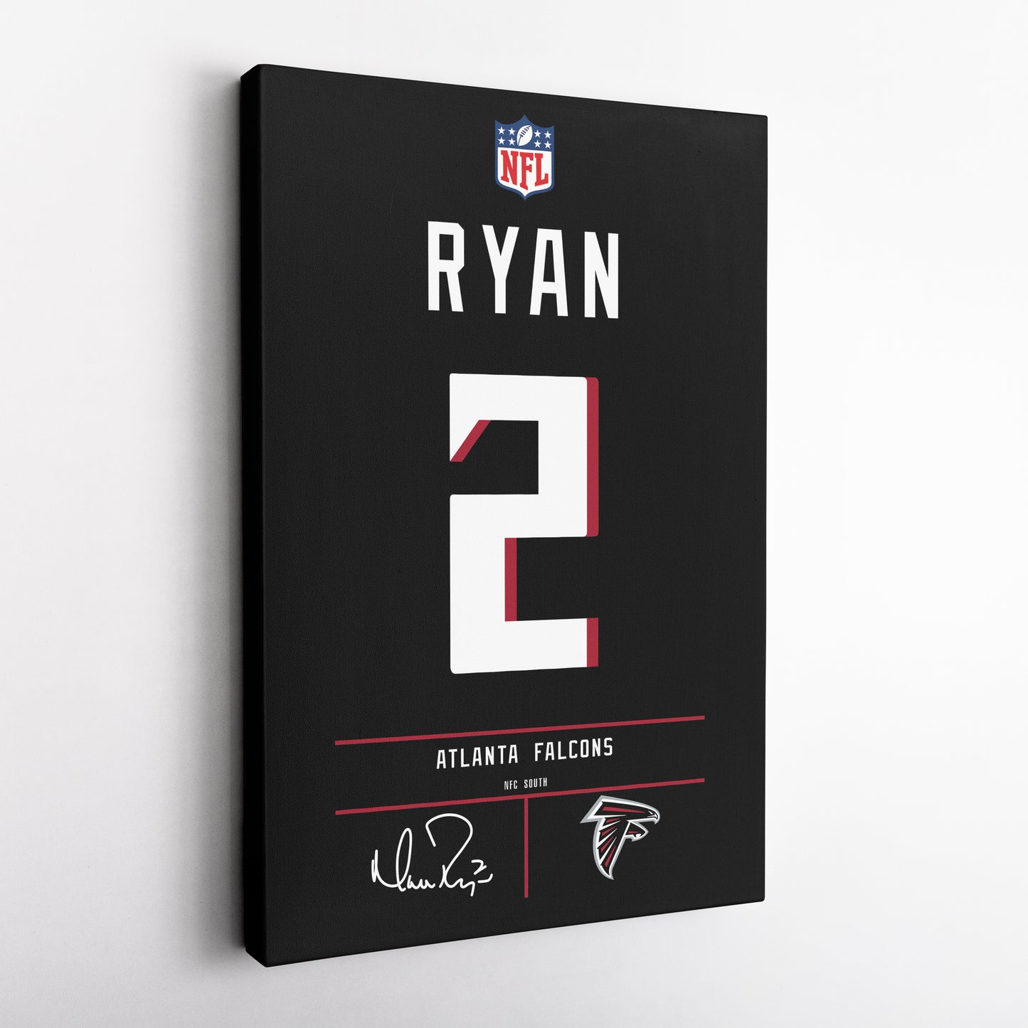 Matt Ryan Atlanta Falcons Jersey Canvas Wall Art