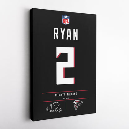 Matt Ryan Atlanta Falcons Jersey Canvas Wall Art
