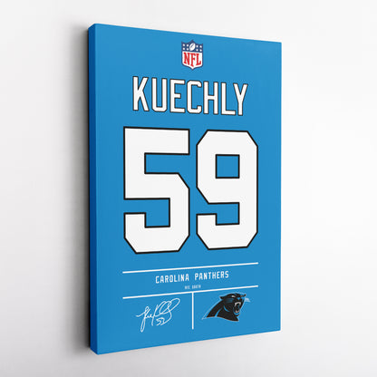 Luke Kuechly Panthers Jersey Canvas Print | Wall Art Decor