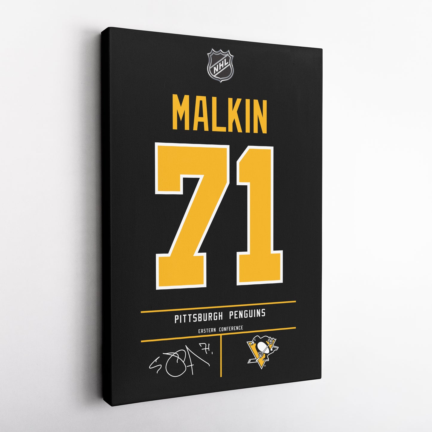 Evgeni Malkin Pittsburgh Penguins Jersey Canvas Wall Art