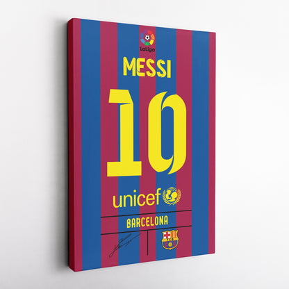 Lionel Messi Barcelona Jersey Canvas Print | Soccer Wall Art Decor