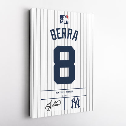 Yogi Berra New York Yankees Jersey Canvas Wall Art