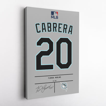 Miguel Cabrera Marlins Jersey Canvas Print | Wall Art Decor