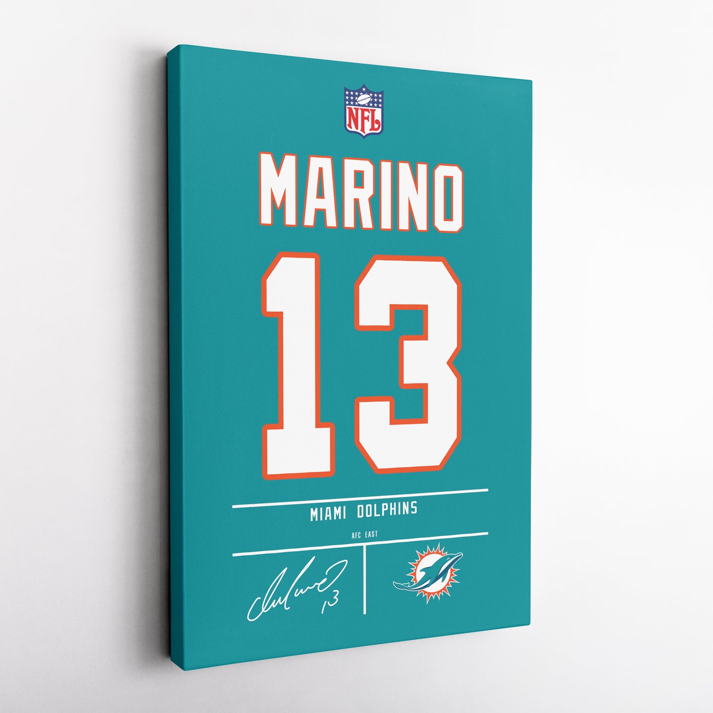 Dan Marino Dolphins Jersey Canvas Print | Wall Art Decor