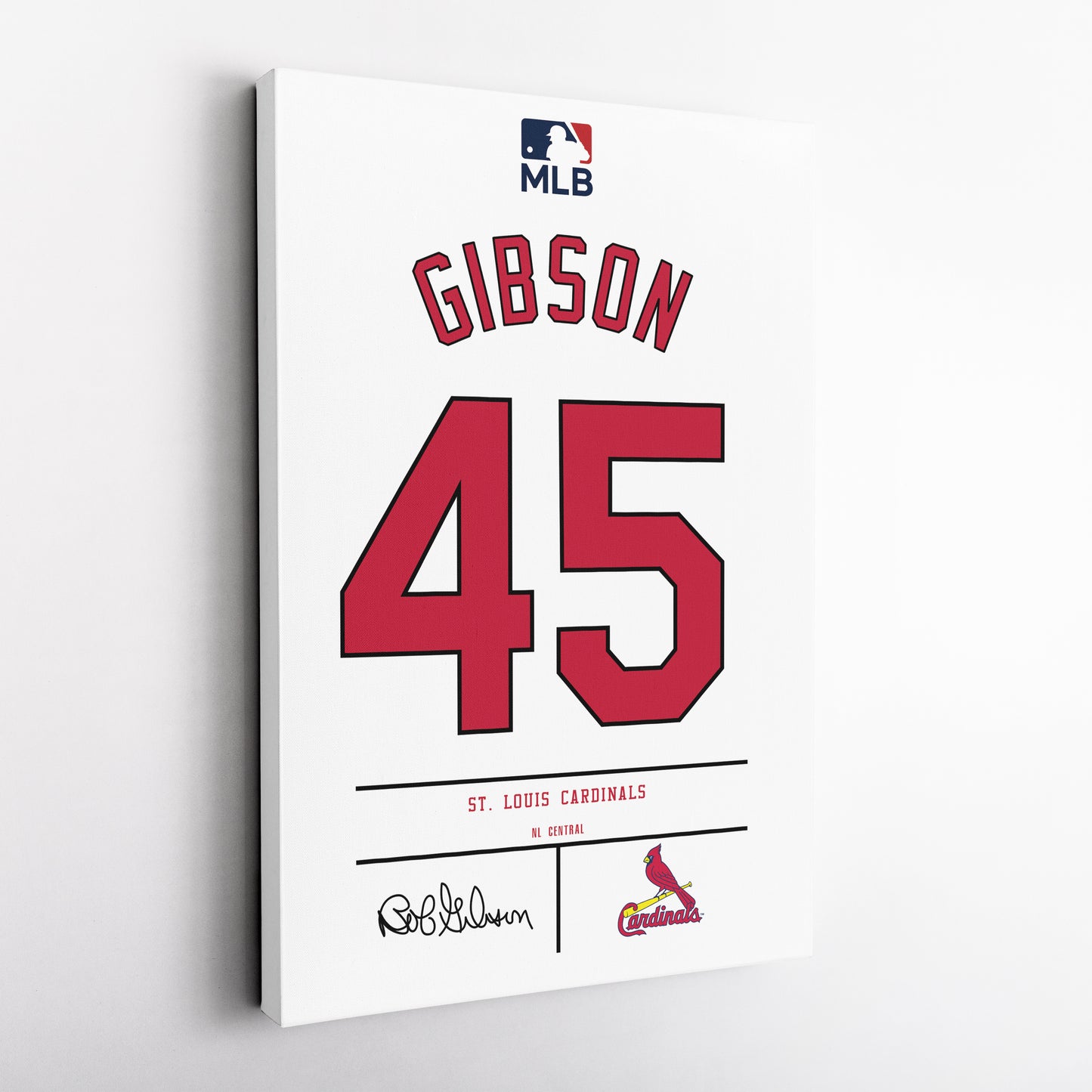 Bob Gibson St. Louis Cardinals Jersey Canvas Wall Art