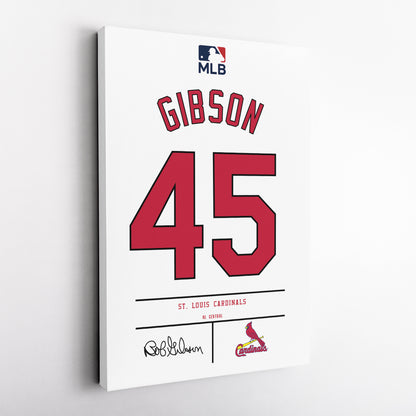 Bob Gibson St. Louis Cardinals Jersey Canvas Wall Art