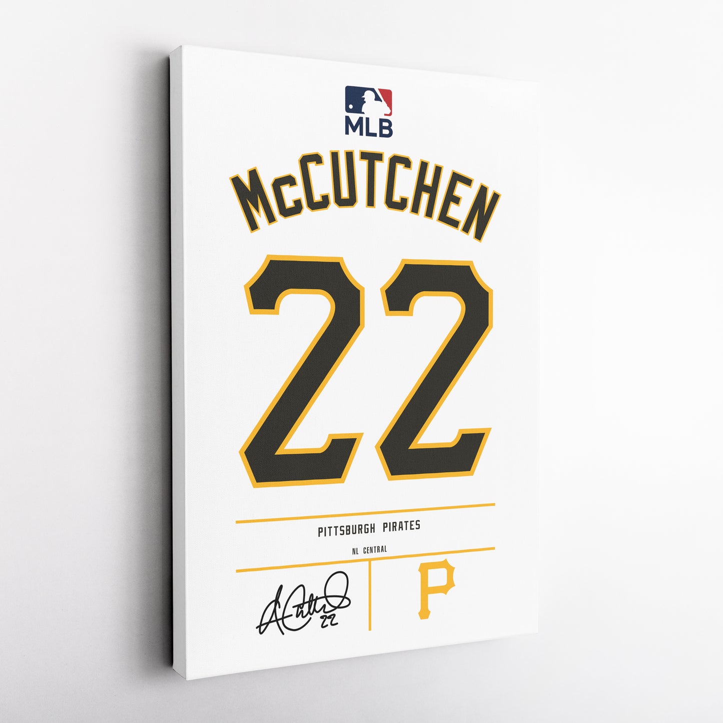 Andrew McCutchen Pittsburgh Pirates Jersey Canvas Wall Art