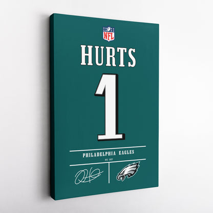 Jalen Hurts Eagles Jersey Canvas Print | Wall Art Decor