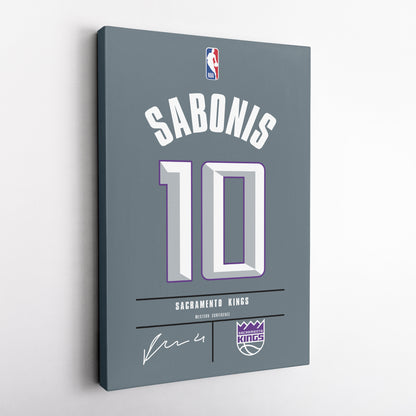 Domantas Sabonis Kings Jersey Canvas Print | Wall Art Decor