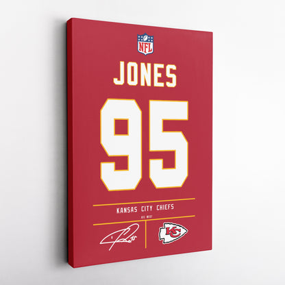 Chris Jones Chiefs Jersey Canvas Print | Wall Art Decor