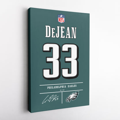 Cooper DeJean Eagles Jersey Canvas Print | Wall Art Decor