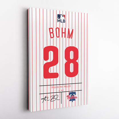 Alec Bohm Phillies Jersey Canvas Print | Wall Art Decor
