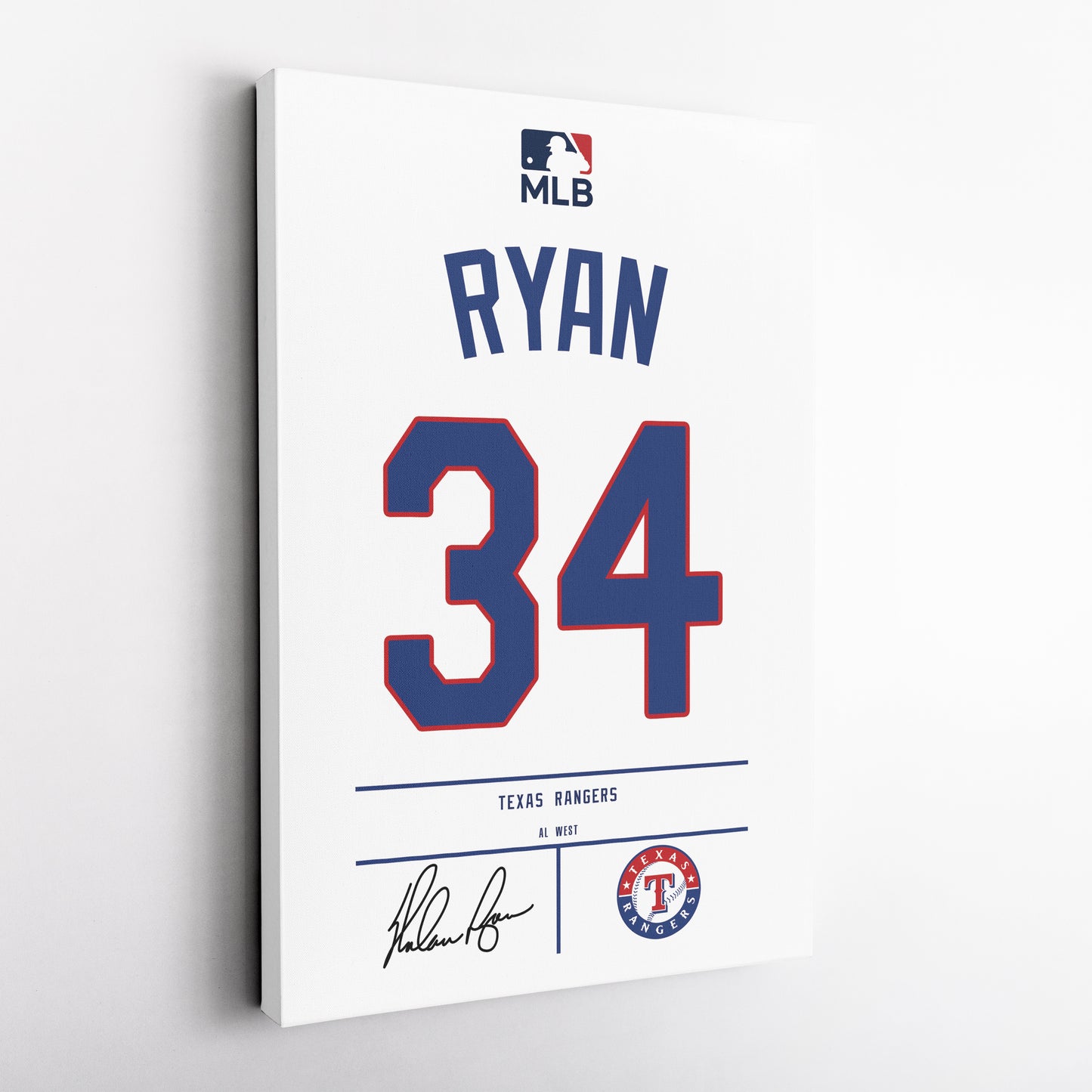 Nolan Ryan Rangers Jersey Canvas Print | Wall Art Decor