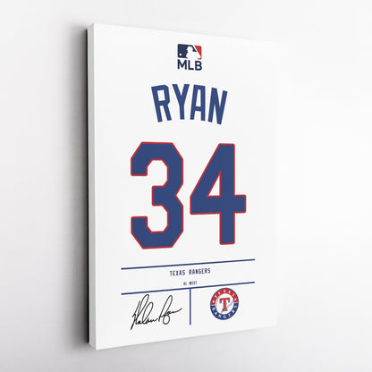 Nolan Ryan Rangers Jersey Canvas Print | Wall Art Decor