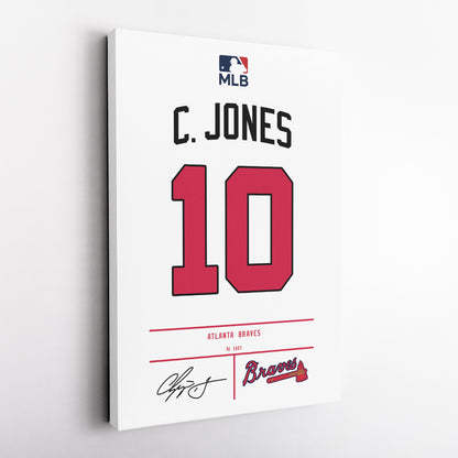 Chipper Jones Atlanta Braves Jersey Canvas Wall Art