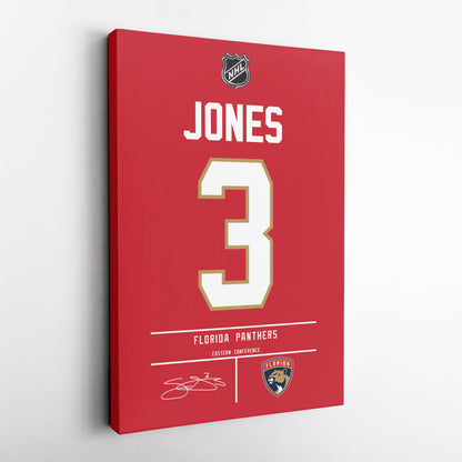 Seth Jones Florida Panthers Jersey Canvas Wall Art
