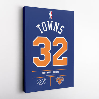 Karl Anthony Towns New York Knicks Jersey Canvas Wall Art