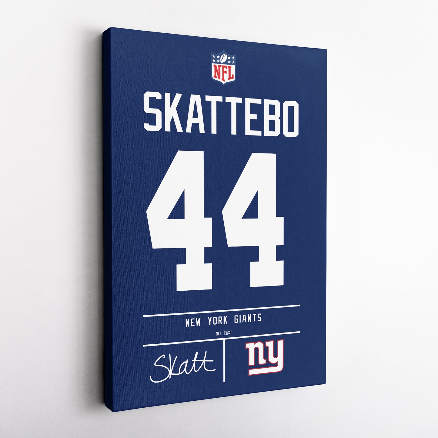 Cam Skattebo New York Giants Jersey Canvas Wall Art