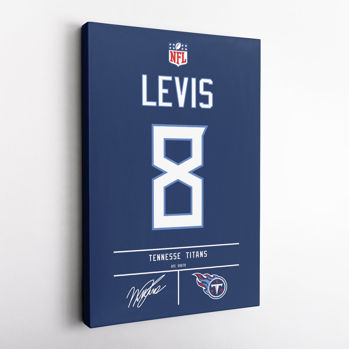 Will Levis Titans Jersey Canvas Print | Wall Art Decor