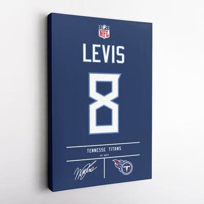 Will Levis Titans Jersey Canvas Print | Wall Art Decor