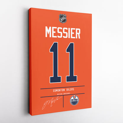 Mark Messier Oilers Jersey Canvas Print | Wall Art Decor
